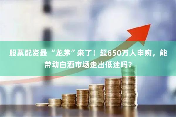 股票配资最 “龙茅”来了！超850万人申购，能带动白酒市场走出低迷吗？