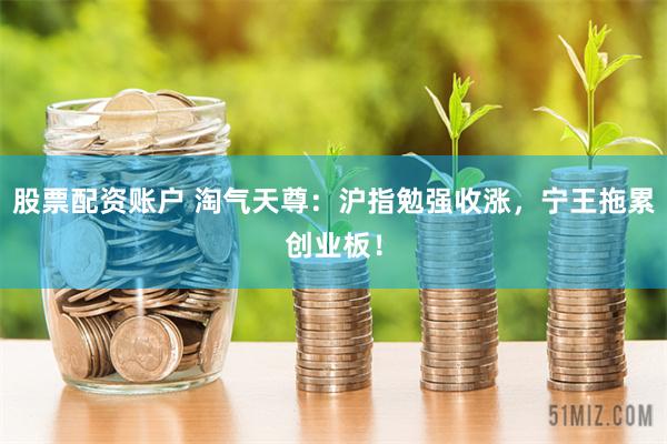 股票配资账户 淘气天尊：沪指勉强收涨，宁王拖累创业板！
